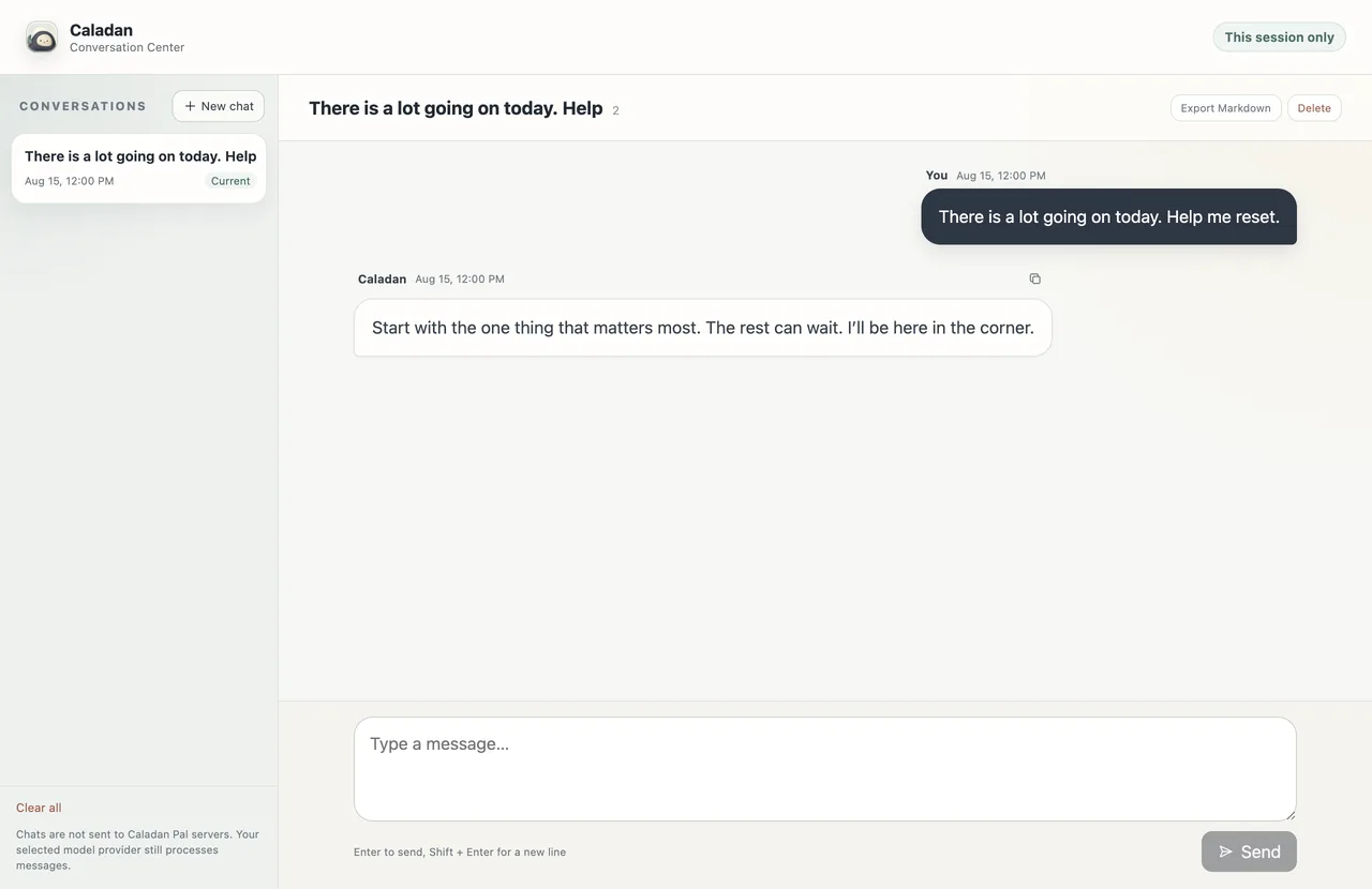Caladan Pal 0.2.7 Conversation Center